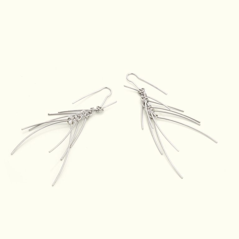Boucles d'oreille Prêles, Chloé Noyon, argent, photo erwin maes
