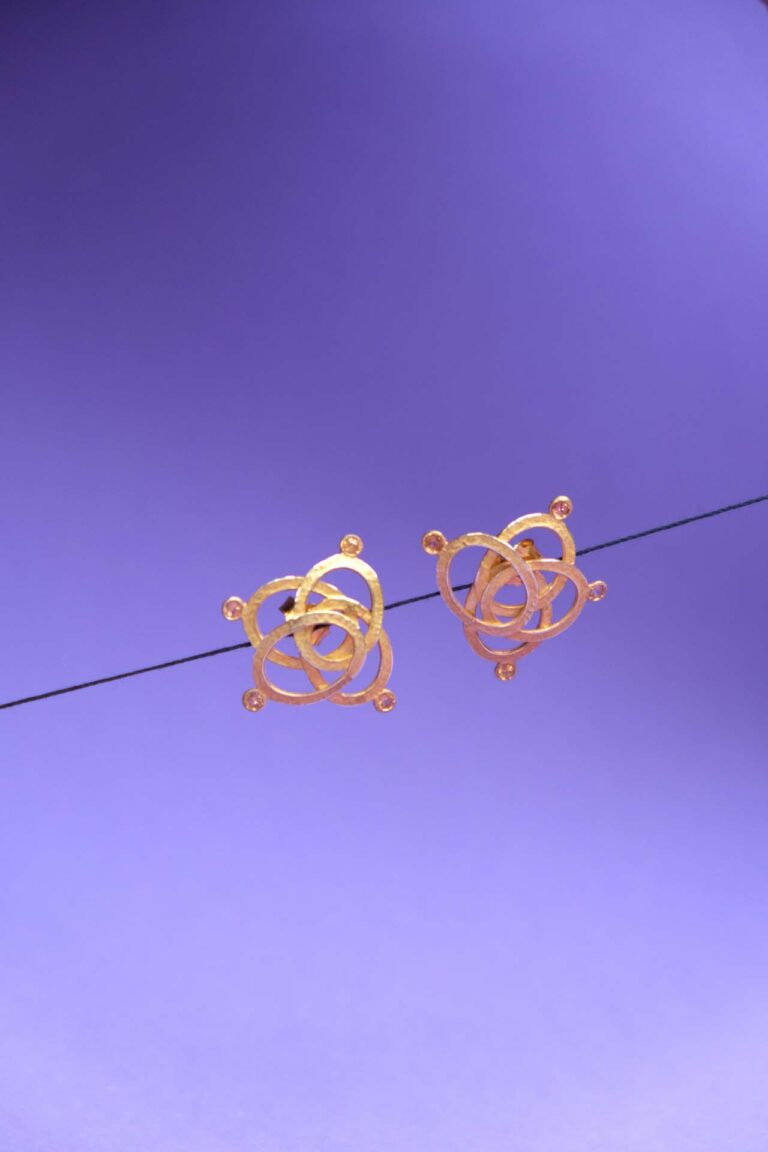 Boucles d’oreilles « Lio Ovalos », vermeil saphir orange, Grego Garcia Tebar