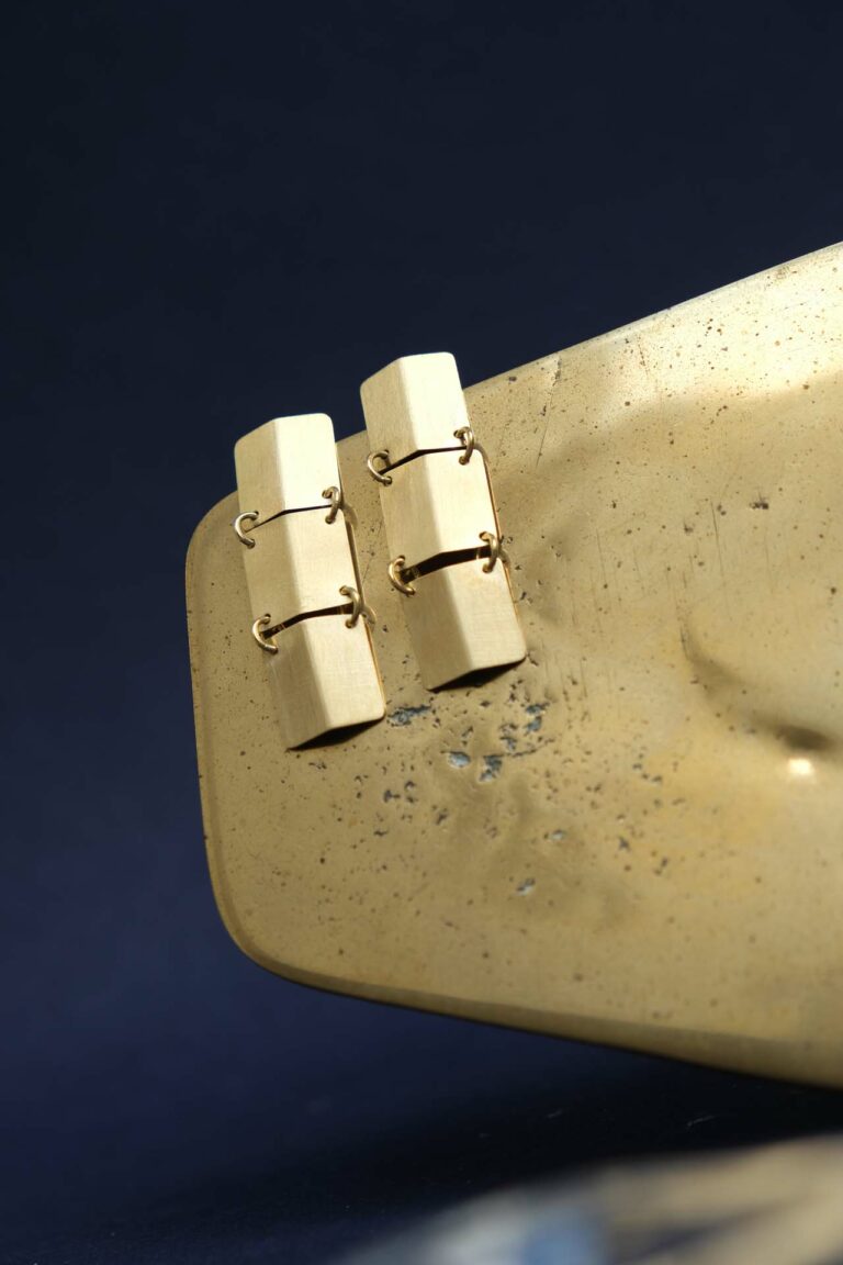 Boucles d’oreilles « Samba Trio », or jaune, Sabine Herman