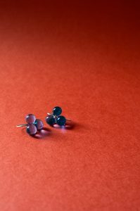 Hectare Boucles d'oreille Andréa Borst verre argent