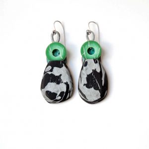 Boucles Hanging Danni Schwaag galalithe email argent