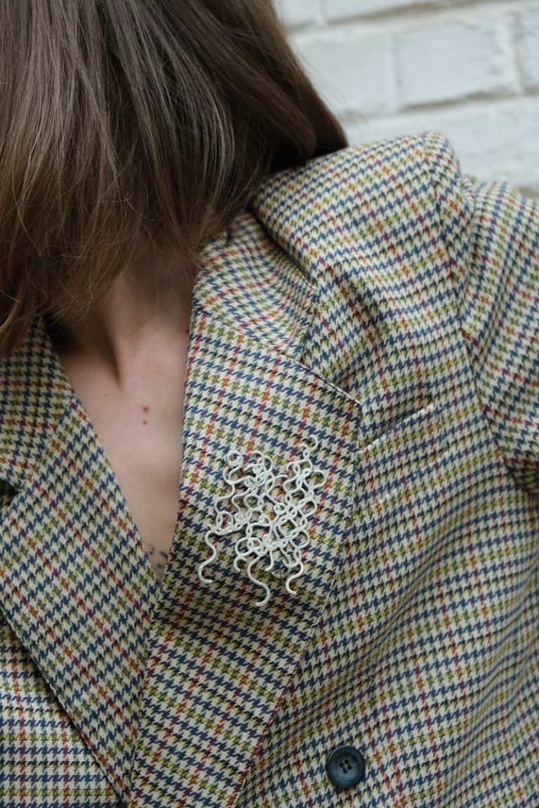 Hectare Broche Haute lisse moule argent Lou Sautreau