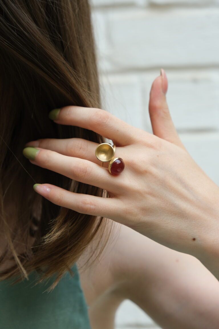 Bague Sabine Herman COSMOS DUO cornaline or jaune